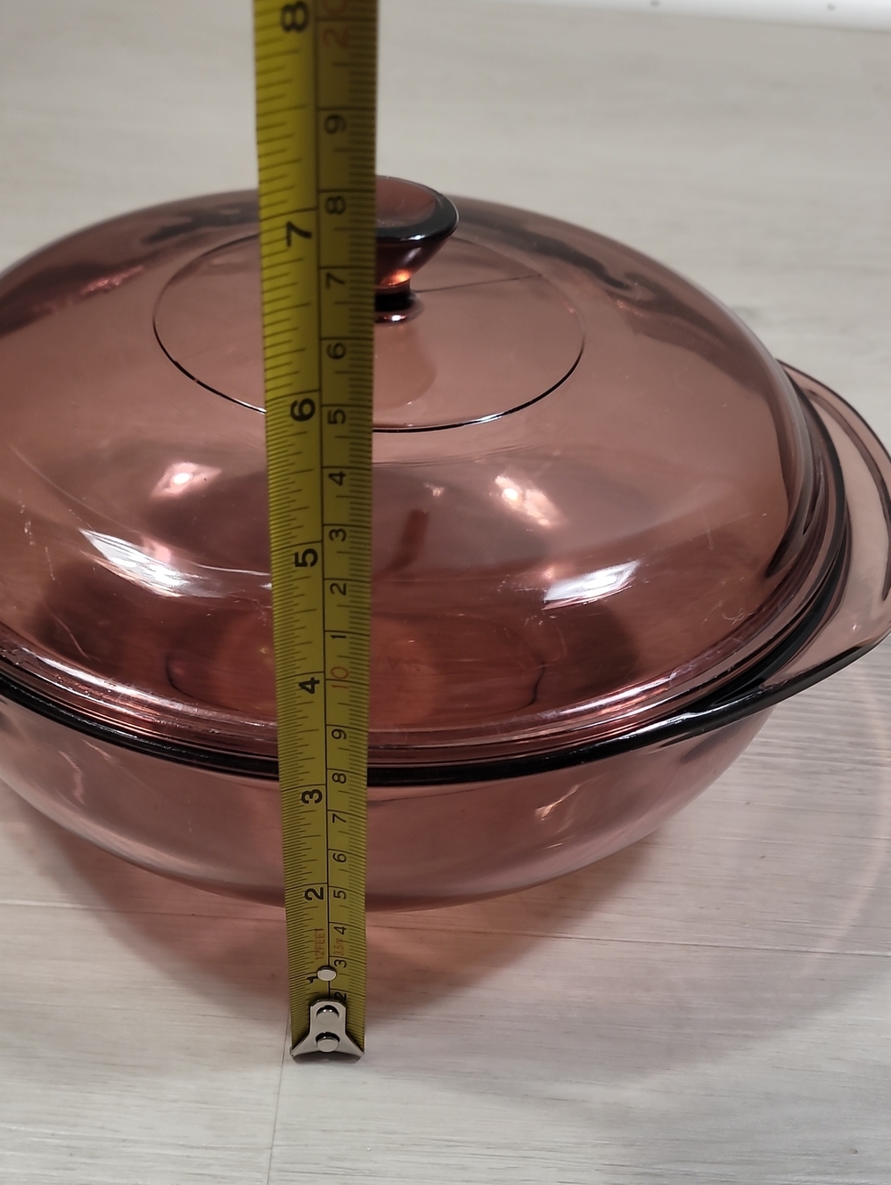 Vintage Pyrex Cranberry Round Casserole Dish 2L #024 With Lid Kitchen Purple - Picture 11 of 12